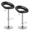 Height Adjustable Bar Stools Set of 2 with Hollow Back and Footrest